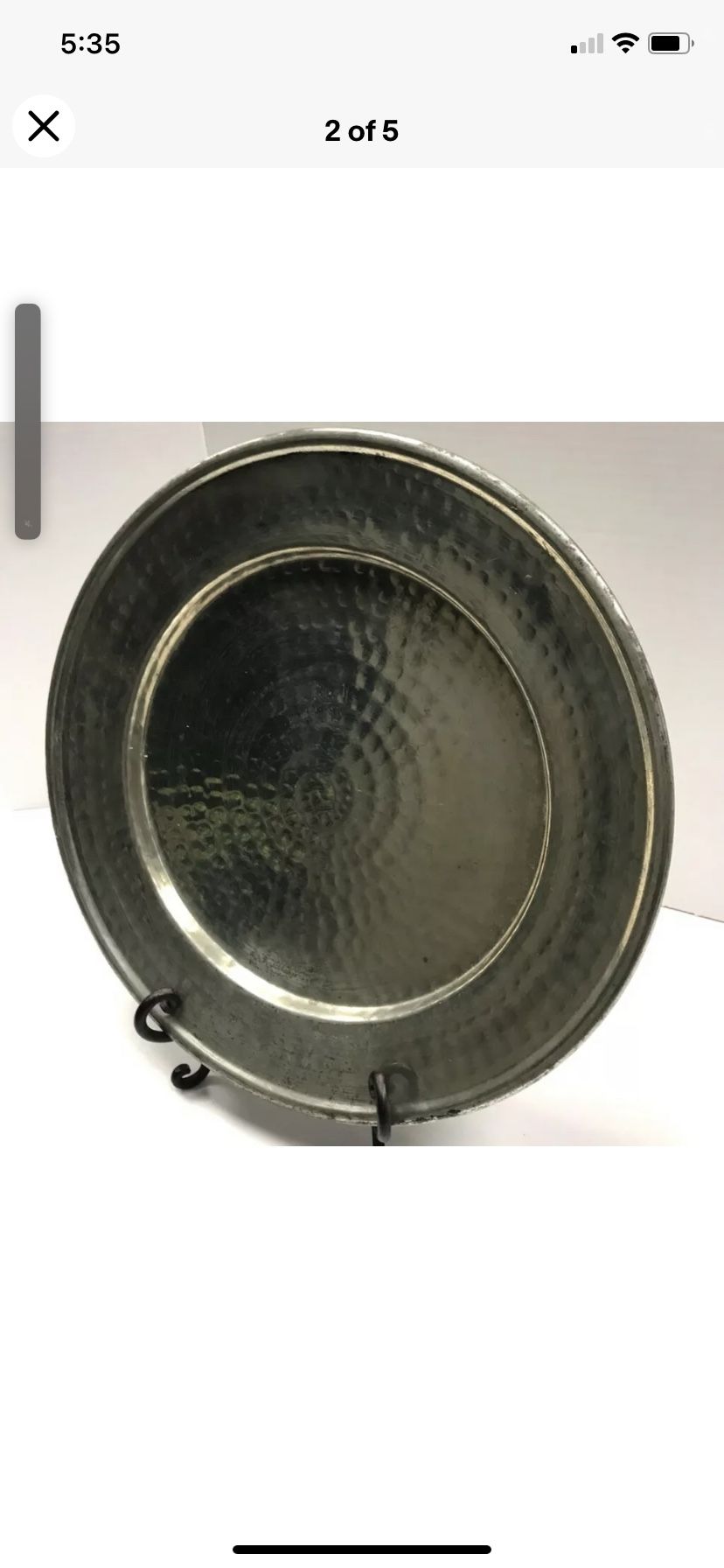 Pottery Barn Hammered Tin Plate