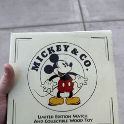 mickey & co. limited edition watch and collectible wood toy