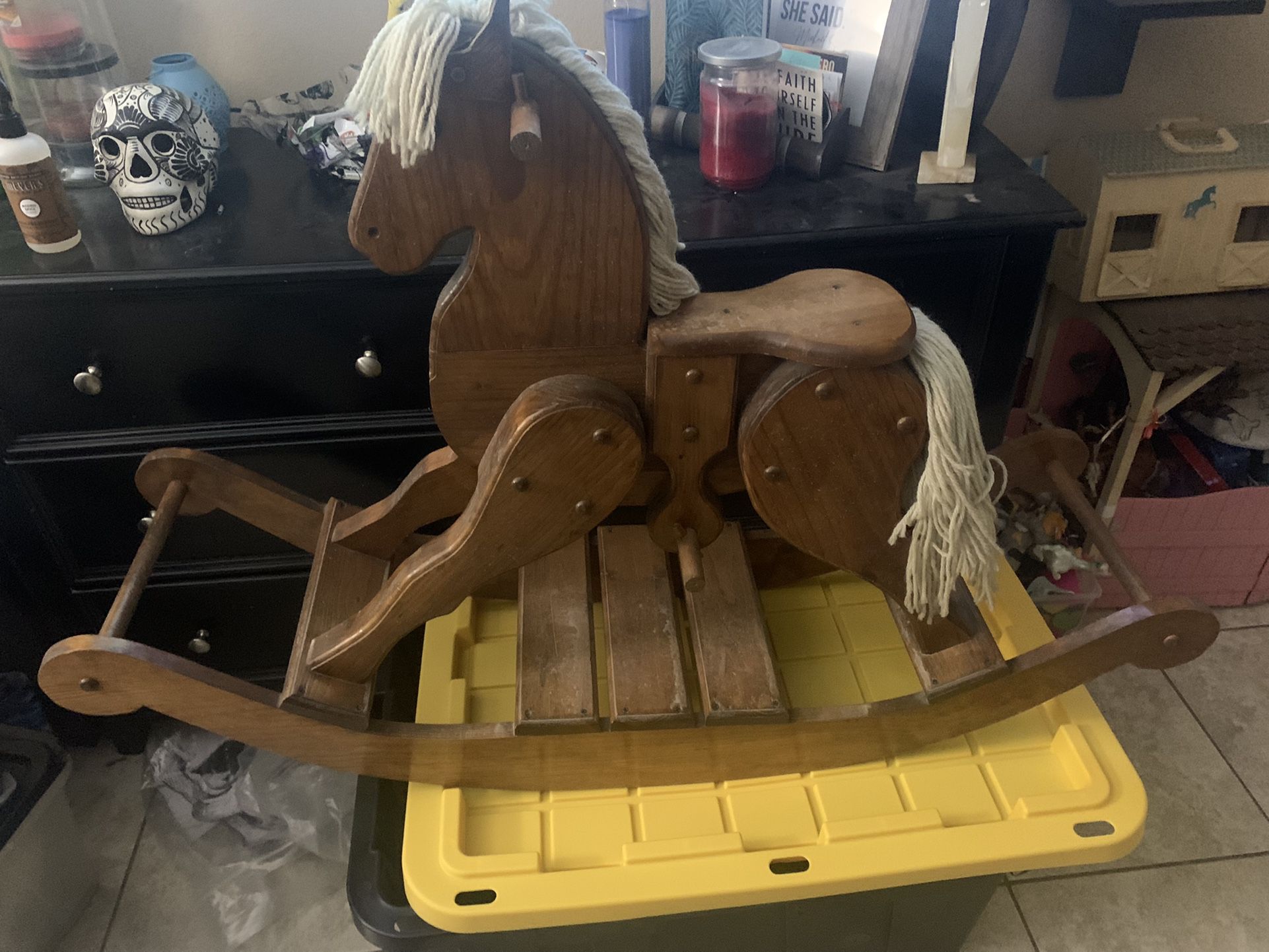 Antique Rocking Horse- Solid Oak 