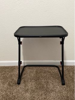 5 Adjustable TV Tray Table w/ Fold-away Cup Holder — New, Unused