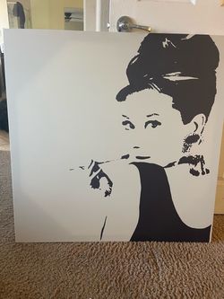 Audrey Hepburn Black and White Canvas Wall Art