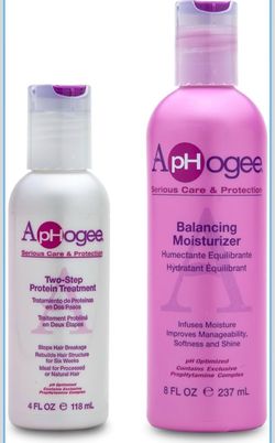 Aphogee Hair Care Double Bundle - Two-Step Protein Treatment (4 fl oz) & Balancing Moisturizer (8 fl oz)