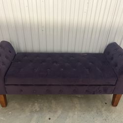 Tufted Storage Bench / Ottoman – Purple