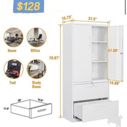 ✌️ Cabinet with 2 Drawer, with 2 door . Metal Filing Storage Cabinet with Lock, Metal Vertical Lateral Filing Storage Cabinet 