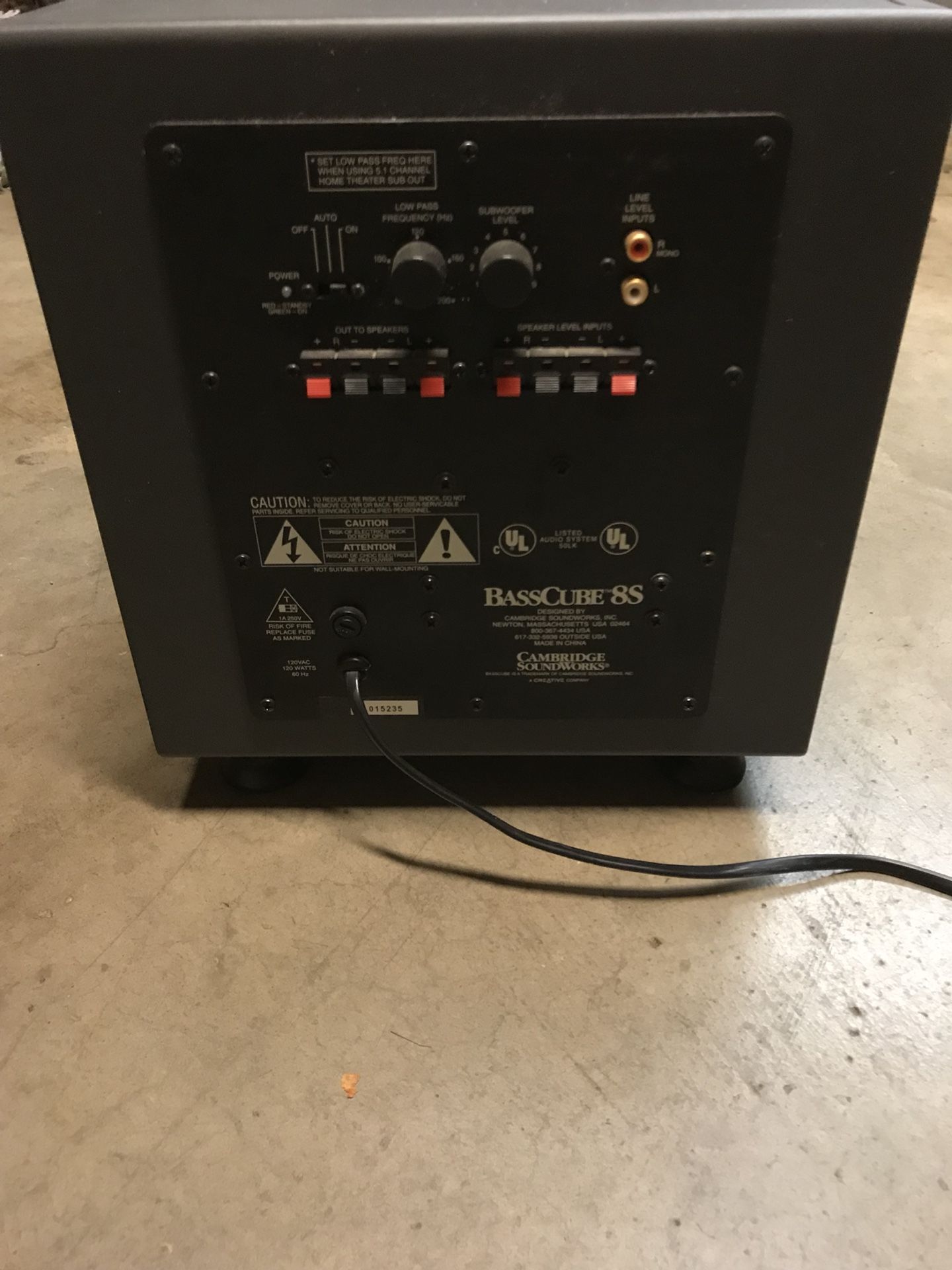 Cambridge soundworks hotsell basscube 8