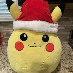 Pokémon Pikachu 14" Squishmallows Holiday Plush Santa Hat 