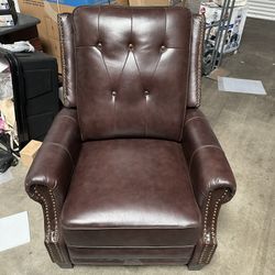 Ridgewood Top Grain Leather Pushback Recliner