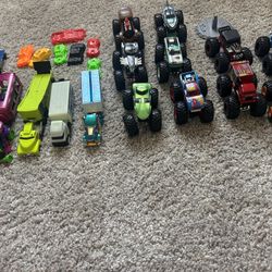 Hot wheels trucks and monster trucks 
