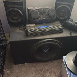 15 Inch Sub With 3000k Amp That Is Set Up To Play In The House 