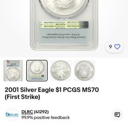 2001 Silver Eagle 1$ 