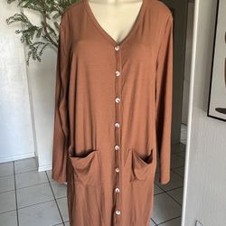 Brown Long Sleeve Dress Size XXL