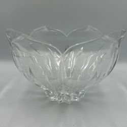 Large Clear Cut Glass Fruit Bowl Decorative Serving Bowl