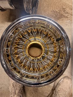 USA WIRE WHEELS 13x7 72 TRIPLE GOLD CROSS LACE