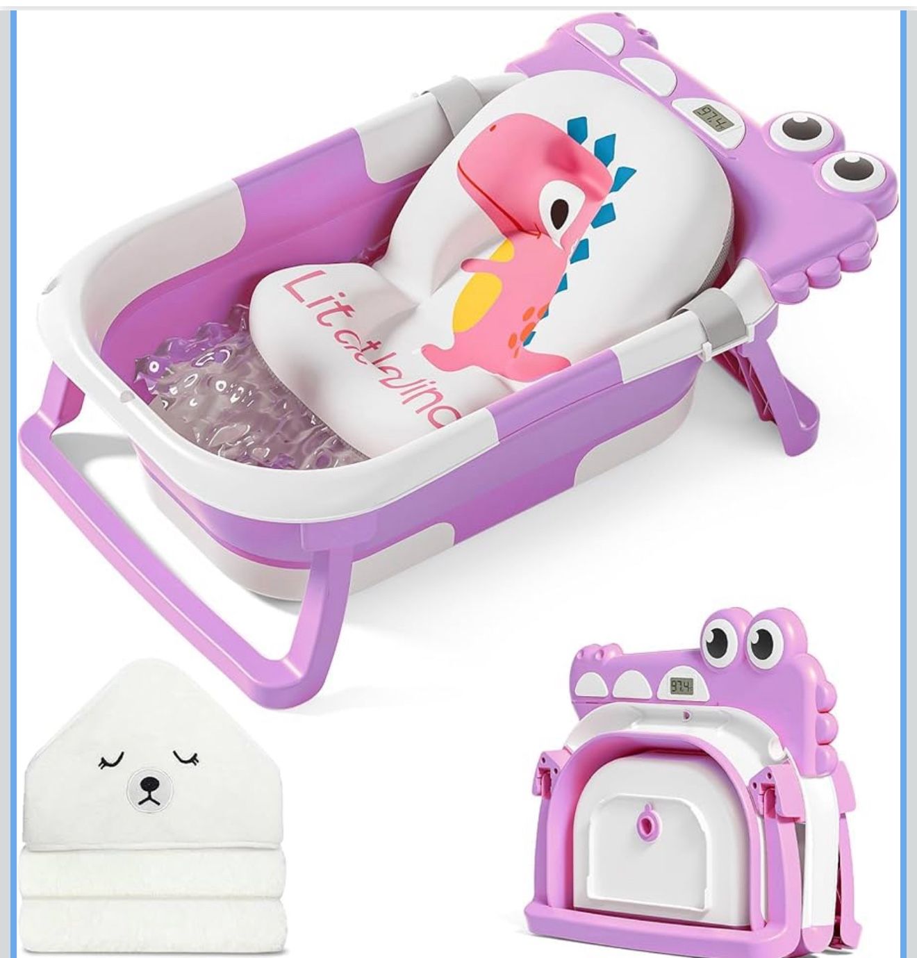Collapsible baby bathtub for newborn