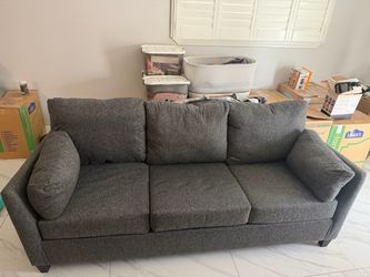 Gray Fabric 3-Seat Sofa