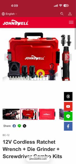 New in box cordless wrench+screwdriver+grinder