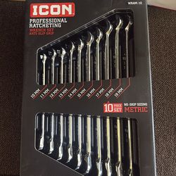 Icon 10pc Ratcheting Wrench set