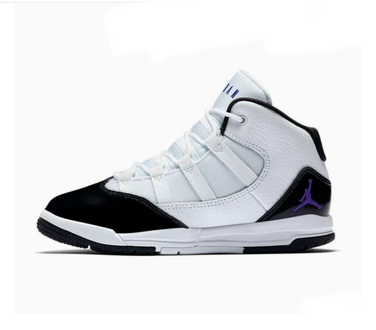 Air Jordan, Kid’s Max Aura, Color: White With Black, Size C12, AQ9216-121, Used Good Condition,