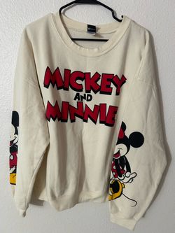 Size 3X Disney Mickey & Minnie Sweatshirt Womens Cream Color