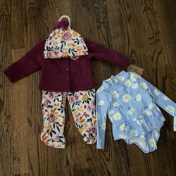 New With Tags!!!!!Chick Pea Warm Outfit Set And Carter One Piece