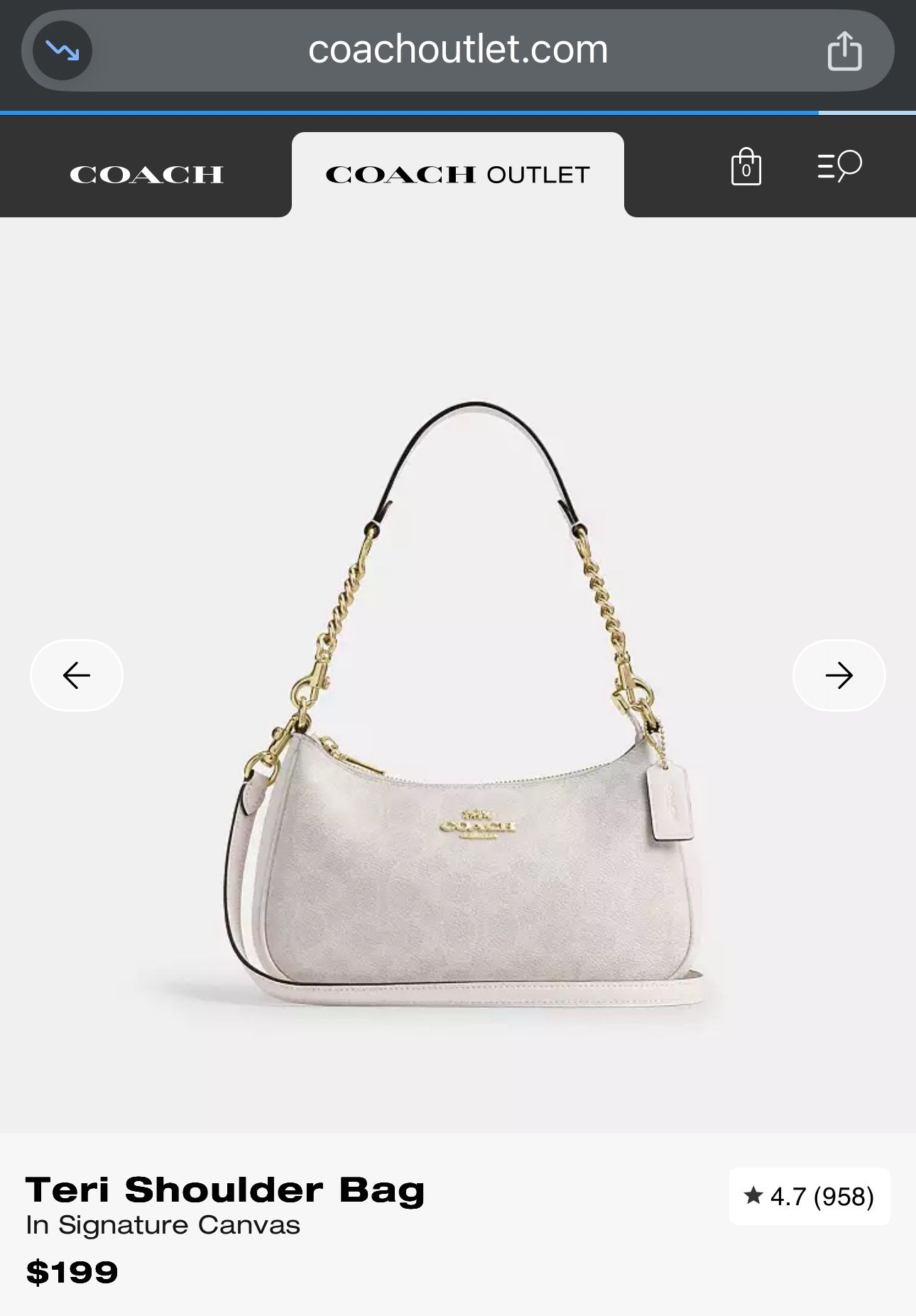 Coach Teri Shoulder Bag In Signature Canvas Brand New Never Used