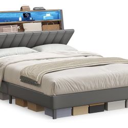 Queen Size LED Bed Frame- $220 BRAND NEW (SHIPPING ONLY)