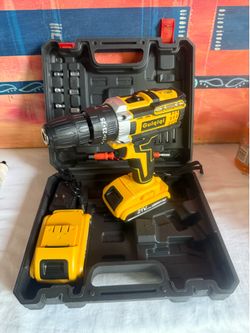 21V Cordless Drill Set w/ 2 Batteries & Complete Accessory Kit
