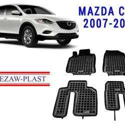 All weather floor mats set for Mazda CX-9 2007-2015 black 3D Suv