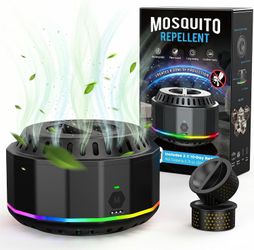Electronic Mosquito Repellent Outdoor Patio 32ft Coverage,150H Runtime,USB-C LED,2 Plant Refills; Safe for Family & Pets, Suitable Indoor, Camping Use