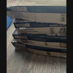 WEIDER #300 Olympic Cast Iron Hammertone Gray Plate Set & 1 Olympic Bar