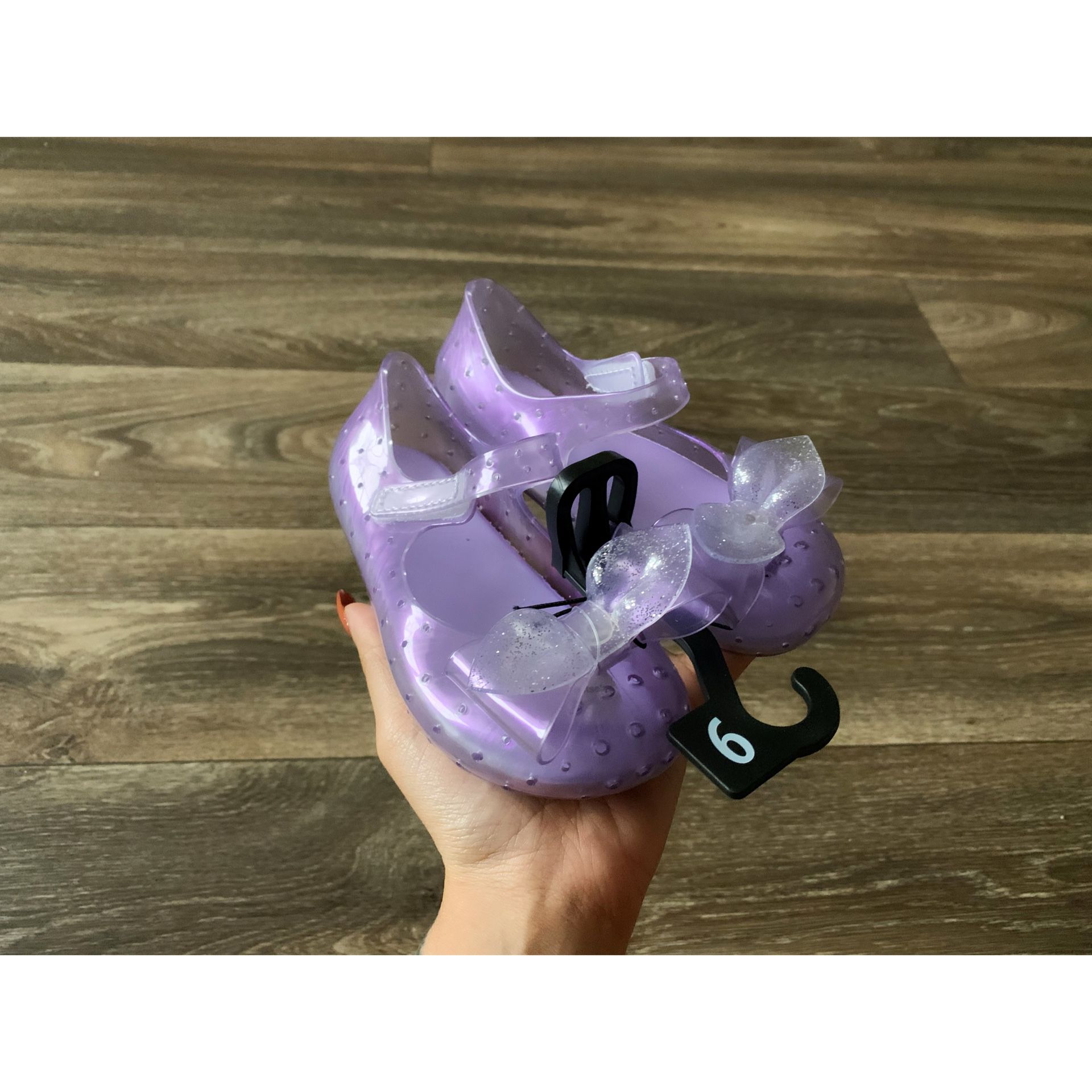 Purple bow jelly flats NEW
