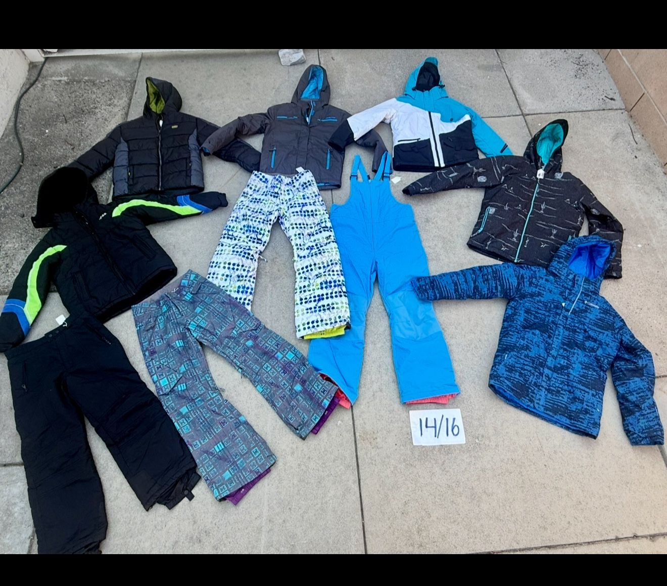 Boys & Girls Junior Size 14, 16, 18, 20 Ski/ Snow Clothes. Winter Jackets Pants & Bibs 