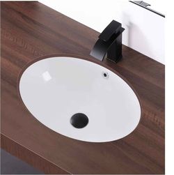 Fregadero de baño de 20.5 pulgadas para colocar debajo de la encimera, ovalado
0139