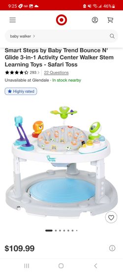 Smart Steps by Baby Trend Bounce N' Glide 3-in-1 Activity Center Walker Stem Learning Toys $80