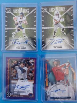 Lot of 4 Autographed Rookie Trading Cards