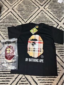 BAPE A Bathing Ape Black Plaid Graphic T-Shirt