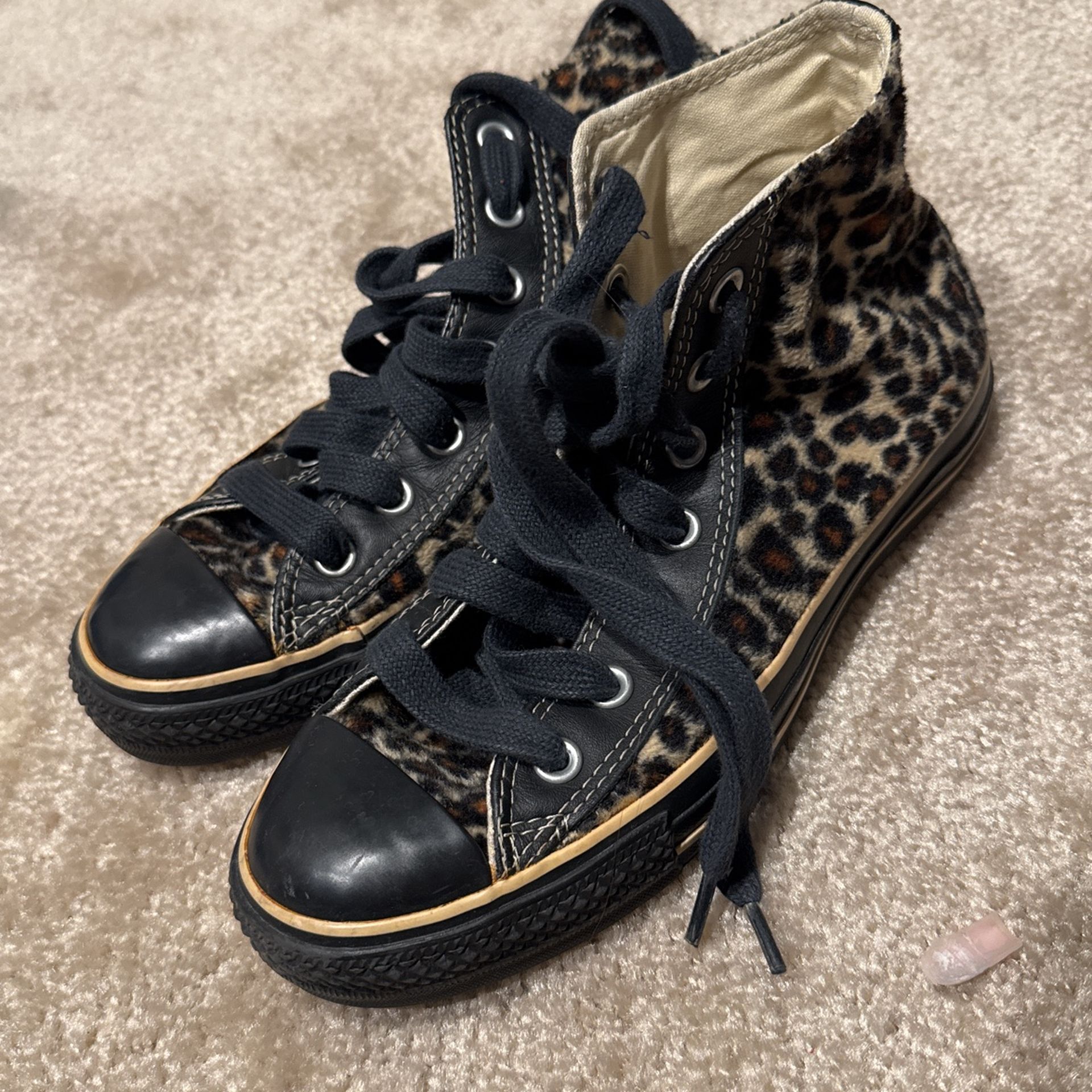Women’s Size 7 Velvet Cheetah Converse High Top