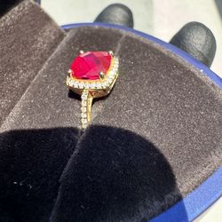 14k ruby and diamond ring