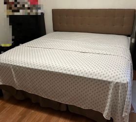 Bed Frame King size And Headboard  and mattress.
