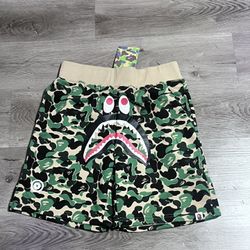 Green camo bape shorts 