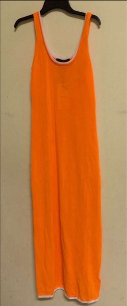ZARA Orange Sheer Knit Maxi Dress – Size S