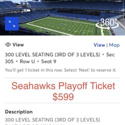 Seahawks Divisional Playoff Ticket 