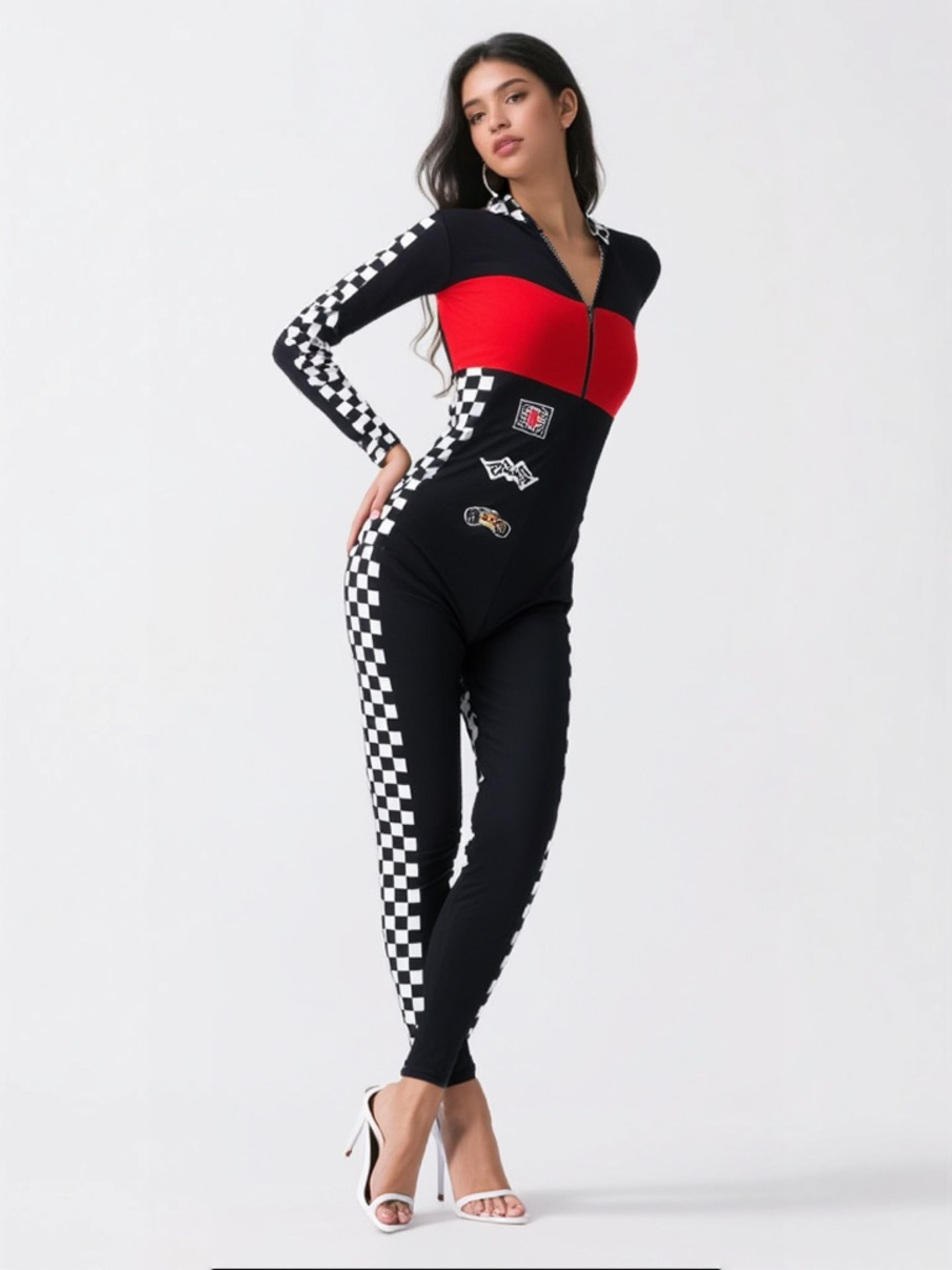 Beauty's Love Racer Costume-Speed Car Driver Jumpsuit Costume Cosplay Sz M
