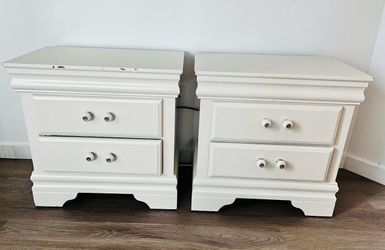 Solid Wood Nightstand Pair