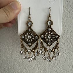 Women’s vintage Gold and Silver Chandelier Earrings