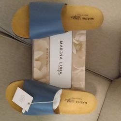 Marina Luna leather wedge sandal style shoes 