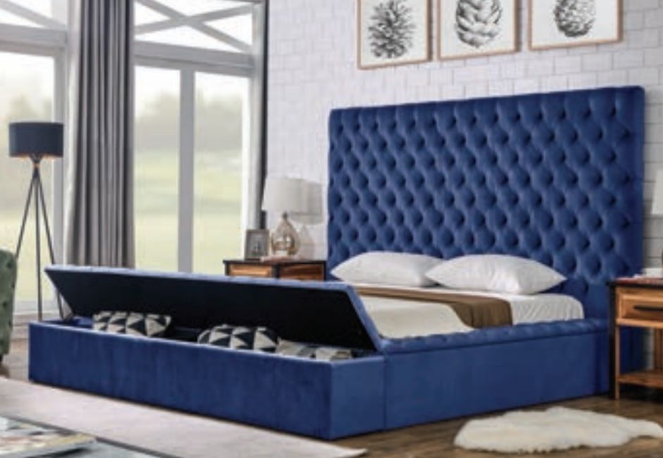 Queen, King Upholstered Storage Bed.