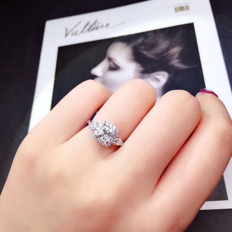 "Beautiful Pure Princess Cut CZ Square Romantic Wedding Ring for Women, K860
 
 
