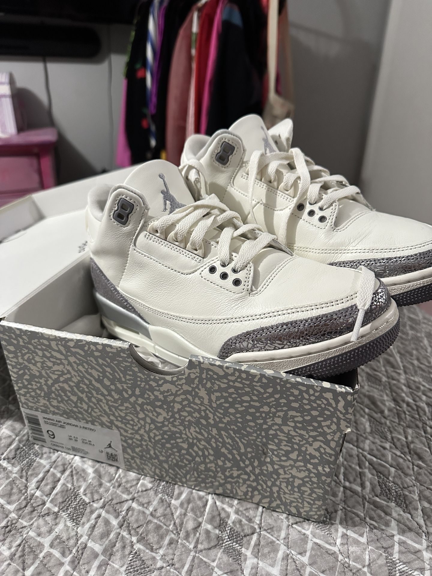 Air Jordan 3 Retro White Cement Reimagined – Worn Only Once!