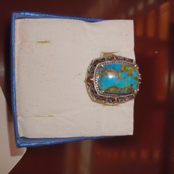 Mojave Blue Turquoise Silver Ring
